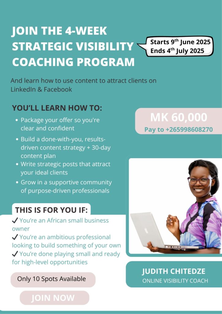 Strategic Visibility Coaching Program June 2025 Cohort 1 Poster advertising my Strategic Visibility Coaching Program